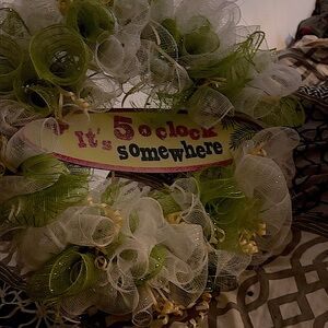 Elegant Green and White Holiday Wreath